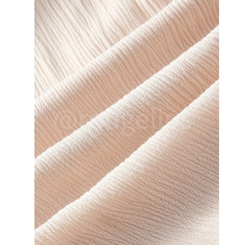 Beige Cream Viscose Greek Goddess Jumpsuit V-Neck Braided Straps Ties - Picture 12 of 14